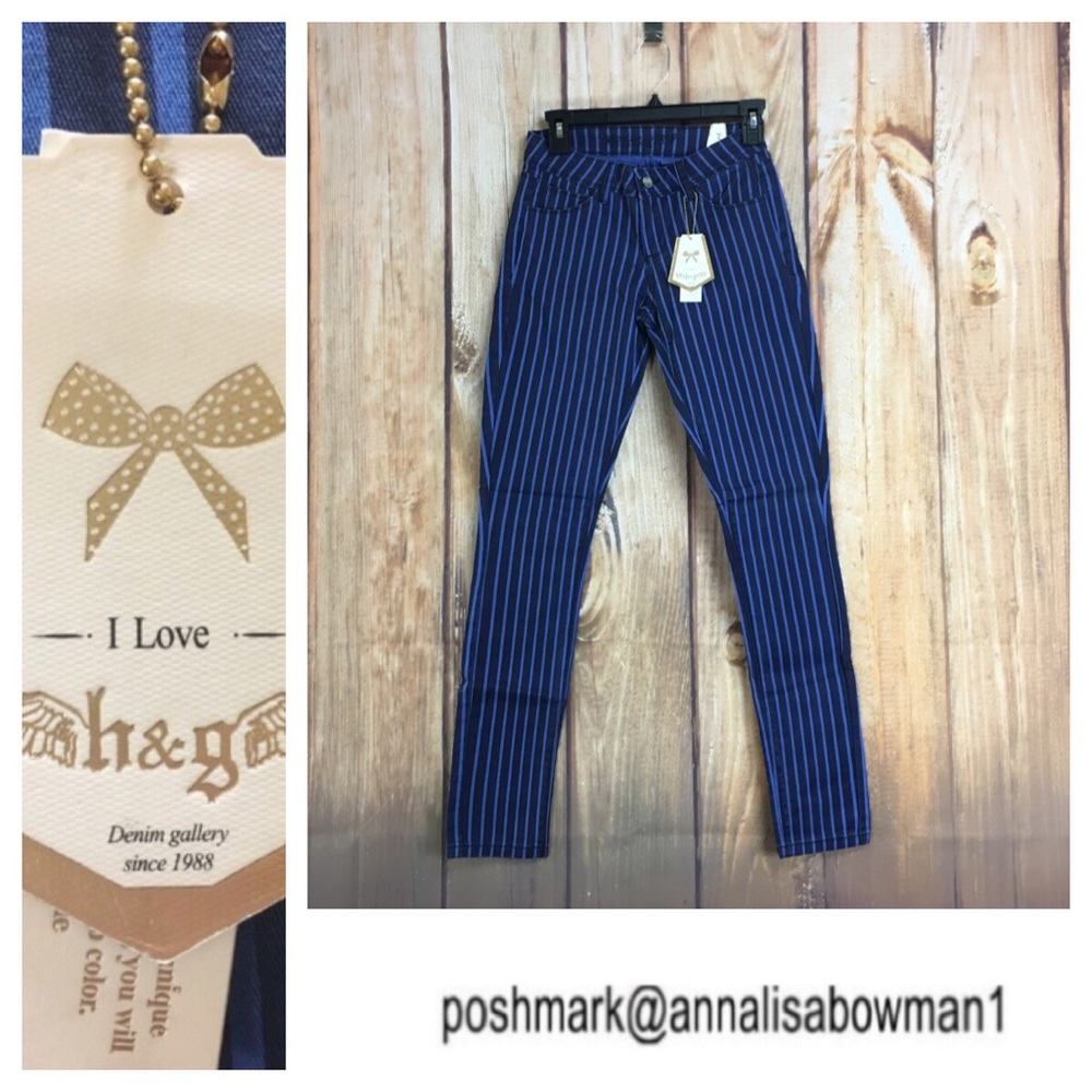 💸NWT h&g striped skinny pant size 3